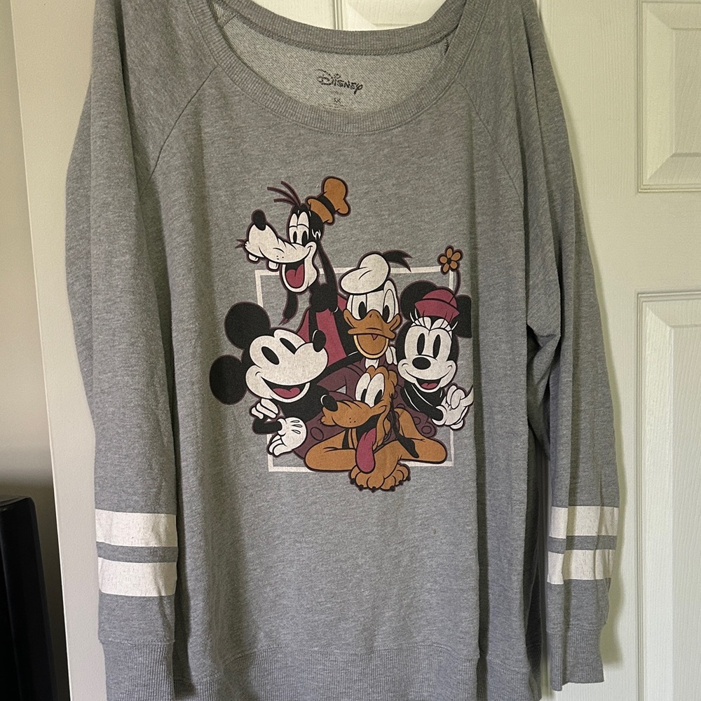 Disney Gray Sweatshirt with Iconic Characters